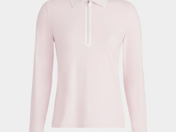 G/Fore Silky Tech Nylon Quarter Zip Polo Blush