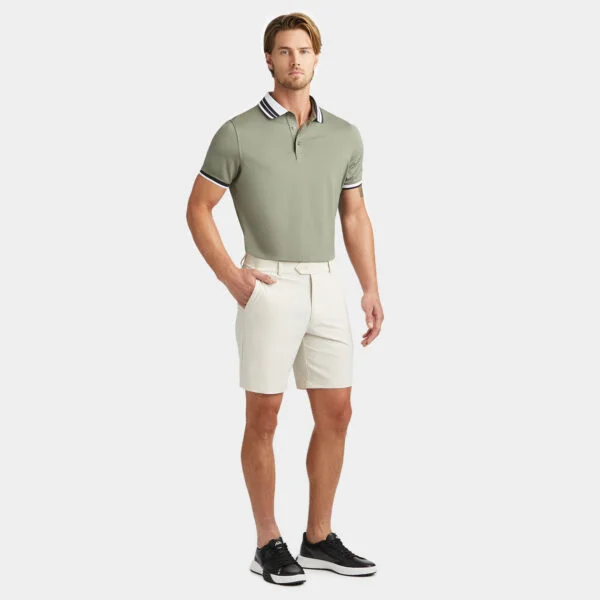 G/FORE Contrast Striped Collar Tech Jersey Banded Sleeve Pikee Isle - Image 2